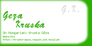 geza kruska business card